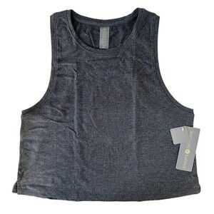Harmony Balance Women's Active Yoga Tank Top Sleeveless Mineral Wash Size L Gray